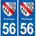 56 Plumergat blason autocollant plaque immatriculation stickers ville