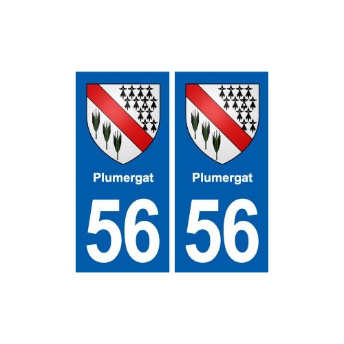 56 Plumergat blason autocollant plaque immatriculation stickers ville