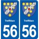 56 Treffléan blason autocollant plaque immatriculation stickers ville