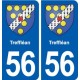 56 Treffléan blason autocollant plaque immatriculation stickers ville