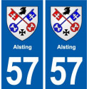 57 Alsting blason autocollant plaque immatriculation stickers ville