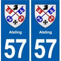 57 Alsting blason autocollant plaque immatriculation stickers ville