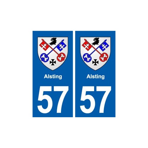 57 Alsting blason autocollant plaque immatriculation stickers ville