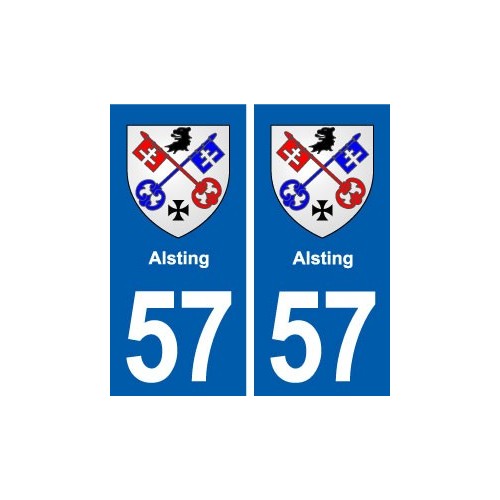 57 Alsting blason autocollant plaque immatriculation stickers ville