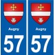 57 Augny blason autocollant plaque immatriculation stickers ville