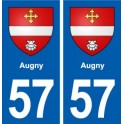 57 Augny blason autocollant plaque immatriculation stickers ville