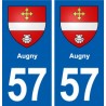 57 Augny blason autocollant plaque immatriculation stickers ville
