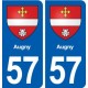 57 Augny blason autocollant plaque immatriculation stickers ville