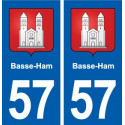 57 Basse-Ham blason autocollant plaque immatriculation stickers ville