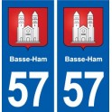 57 Basse-Ham blason autocollant plaque immatriculation stickers ville