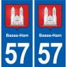 57 Basse-Ham blason autocollant plaque immatriculation stickers ville