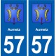 57 Aumetz blason autocollant plaque immatriculation stickers ville
