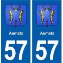 57 Aumetz blason autocollant plaque immatriculation stickers ville