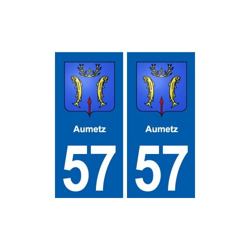57 Aumetz blason autocollant plaque immatriculation stickers ville
