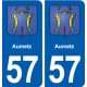 57 Aumetz blason autocollant plaque immatriculation stickers ville