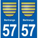 57 Bertrange blason autocollant plaque immatriculation stickers ville