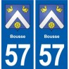 57 Bousse blason autocollant plaque immatriculation stickers ville