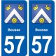 57 Bousse blason autocollant plaque immatriculation stickers ville