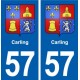 57 Carling blason autocollant plaque immatriculation stickers ville
