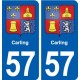 57 Carling blason autocollant plaque immatriculation stickers ville