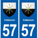 57 Cattenom blason autocollant plaque immatriculation stickers ville
