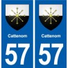 57 Cattenom blason autocollant plaque immatriculation stickers ville