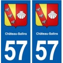 57 Château-Salins blason autocollant plaque immatriculation stickers ville