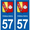 57 Château-Salins blason autocollant plaque immatriculation stickers ville