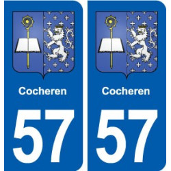 57 Cocheren blason autocollant plaque immatriculation stickers ville