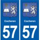 57 Cocheren blason autocollant plaque immatriculation stickers ville