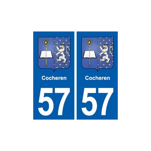 57 Cocheren blason autocollant plaque immatriculation stickers ville