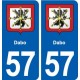57 Dabo blason autocollant plaque immatriculation stickers ville