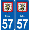 57 Dabo blason autocollant plaque immatriculation stickers ville
