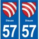 57 Dieuze blason autocollant plaque immatriculation stickers ville