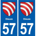 57 Dieuze blason autocollant plaque immatriculation stickers ville