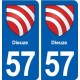 57 Dieuze blason autocollant plaque immatriculation stickers ville