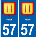 57 Falck blason autocollant plaque immatriculation stickers ville