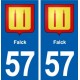 57 Falck blason autocollant plaque immatriculation stickers ville