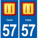 57 Falck blason autocollant plaque immatriculation stickers ville