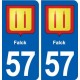 57 Falck blason autocollant plaque immatriculation stickers ville