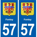 57 Fontoy blason autocollant plaque immatriculation stickers ville