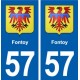 57 Fontoy blason autocollant plaque immatriculation stickers ville