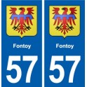 57 Fontoy blason autocollant plaque immatriculation stickers ville