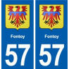 57 Fontoy blason autocollant plaque immatriculation stickers ville