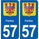 57 Fontoy blason autocollant plaque immatriculation stickers ville