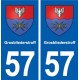 57 Grosbliederstroff blason autocollant plaque immatriculation stickers ville