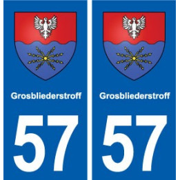 57 Grosbliederstroff blason autocollant plaque immatriculation stickers ville