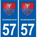 57 Grosbliederstroff blason autocollant plaque immatriculation stickers ville