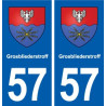57 Grosbliederstroff blason autocollant plaque immatriculation stickers ville