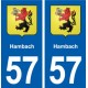 57 Hambach blason autocollant plaque immatriculation stickers ville